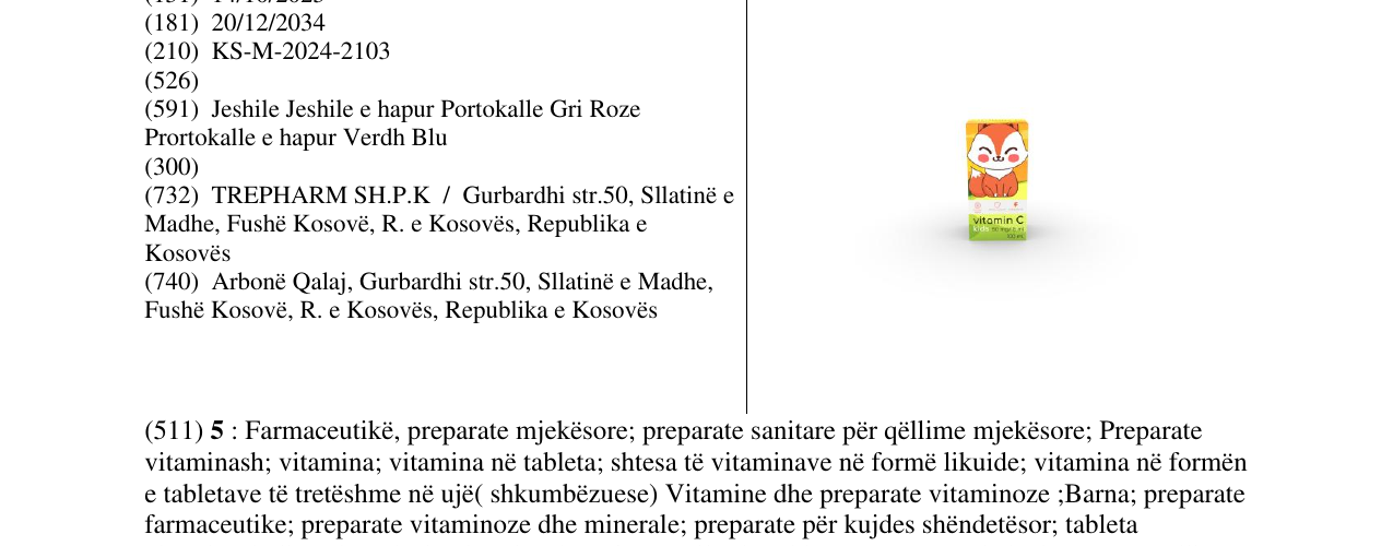 Zëri i markës vitamin C 50mg /5ml kids në buletin