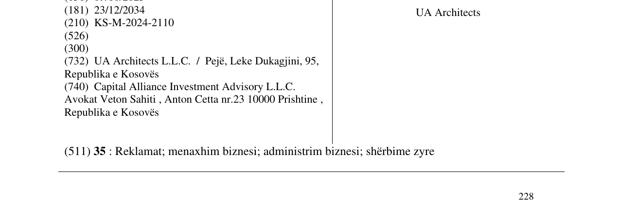 Zëri i markës UA Architects në buletin