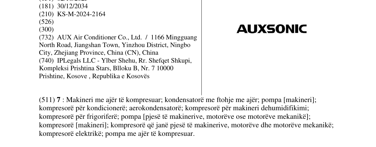 Zëri i markës AUXSONIC në buletin