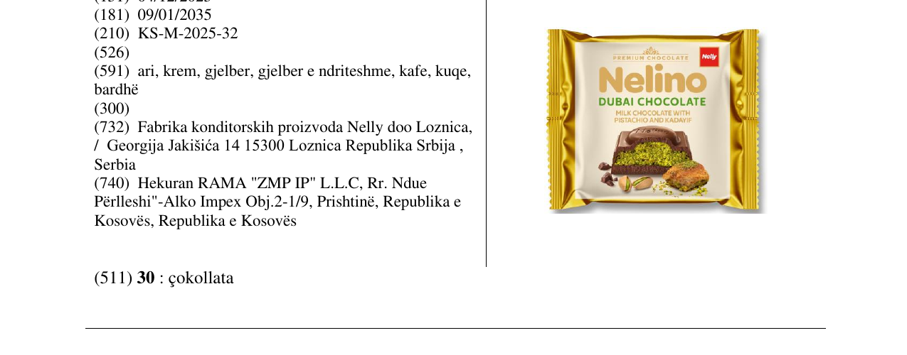 Zëri i markës Nelino në buletin