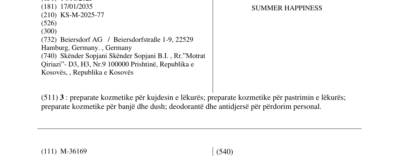 Zëri i markës SUMMER HAPPINESS në buletin