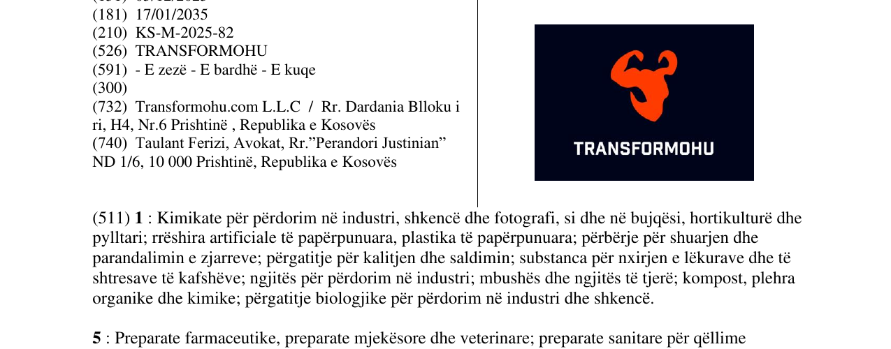Zëri i markës TRANSFORMOHU në buletin