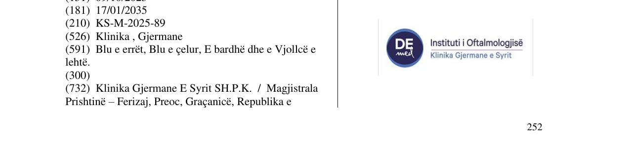 Zëri i markës DE med në buletin