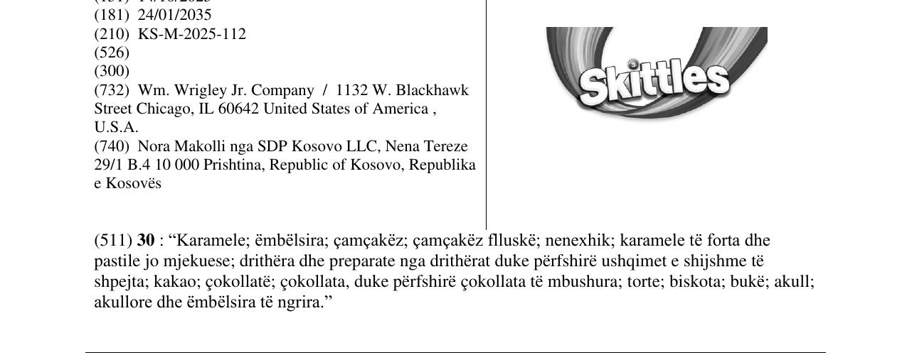 Zëri i markës Skittles në buletin