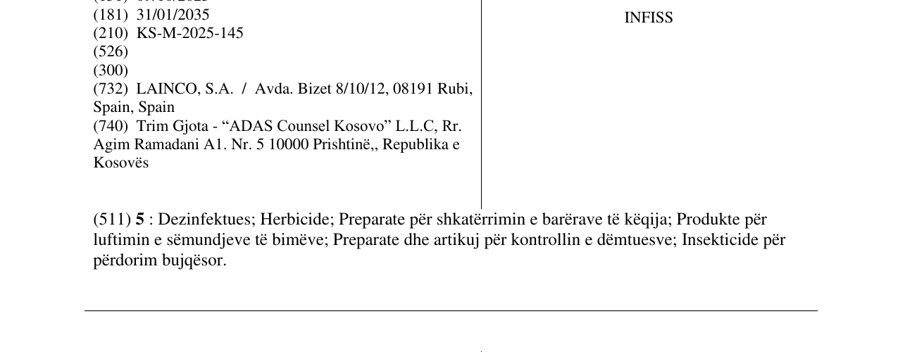 Zëri i markës INFISS në buletin