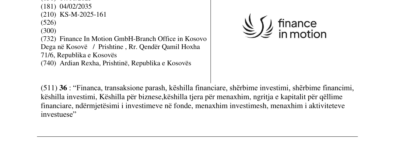 Zëri i markës finance in motion në buletin