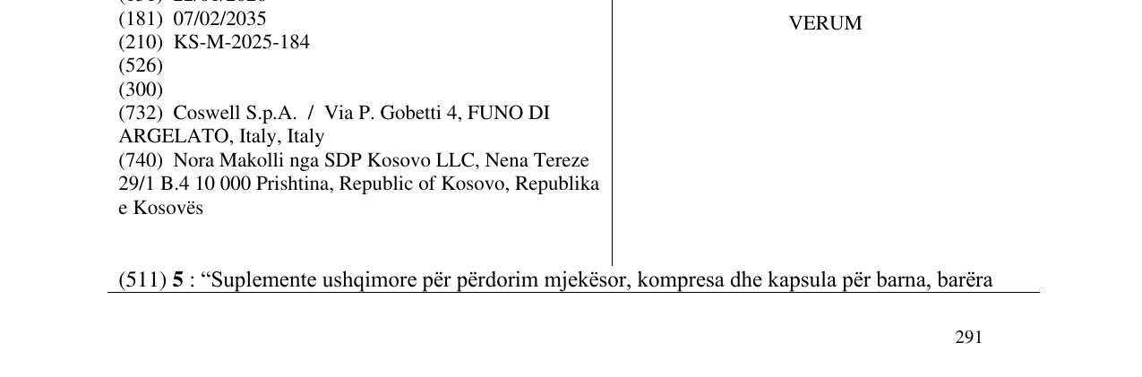 Zëri i markës VERUM në buletin