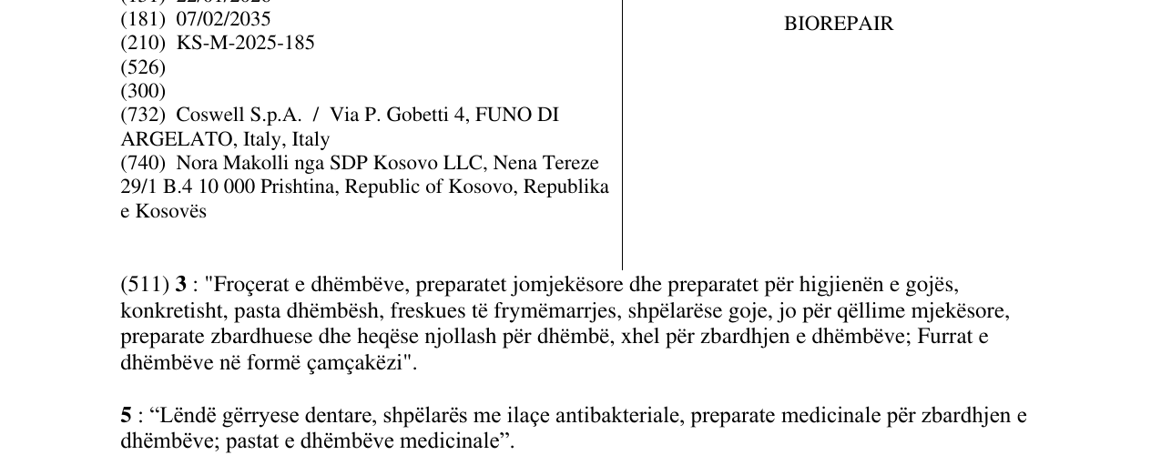 Zëri i markës BIOREPAIR në buletin