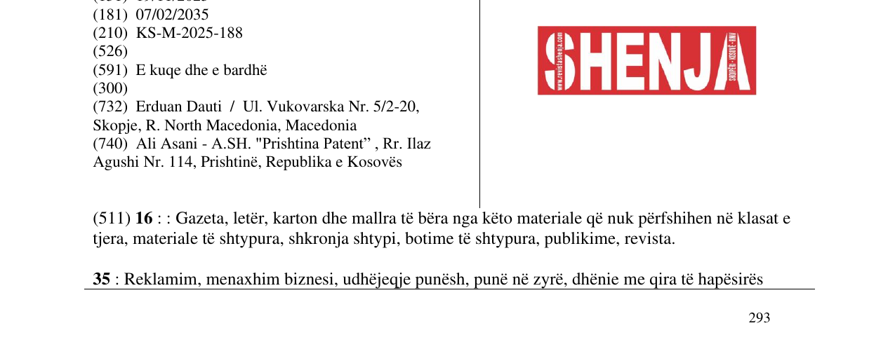 Zëri i markës SHENJA në buletin