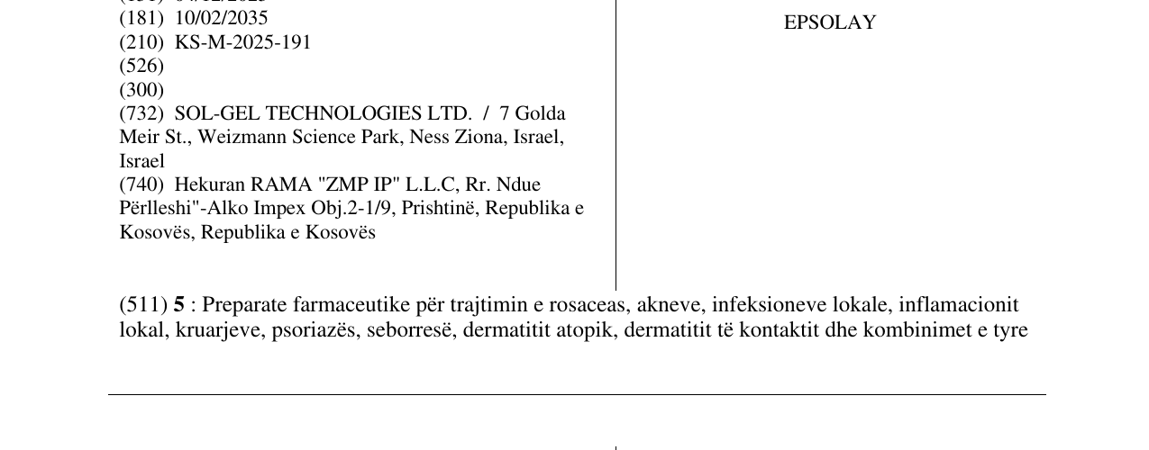 Zëri i markës EPSOLAY në buletin