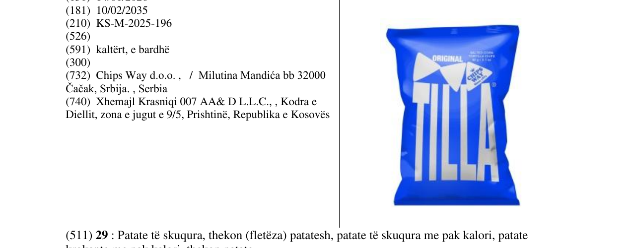 Zëri i markës ORIGINAL TILLA në buletin