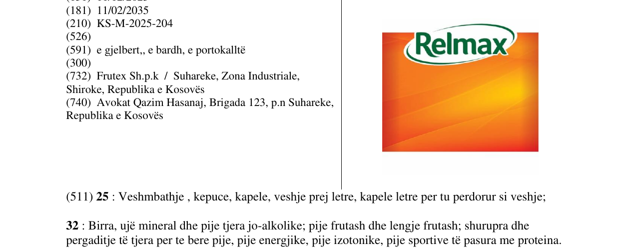 Zëri i markës Relmax në buletin