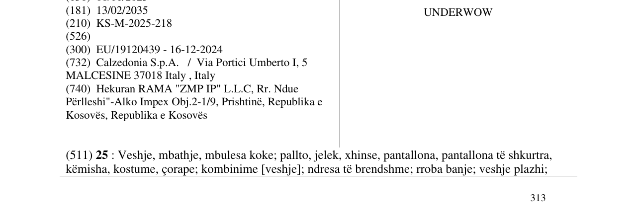 Zëri i markës UNDERWOW në buletin