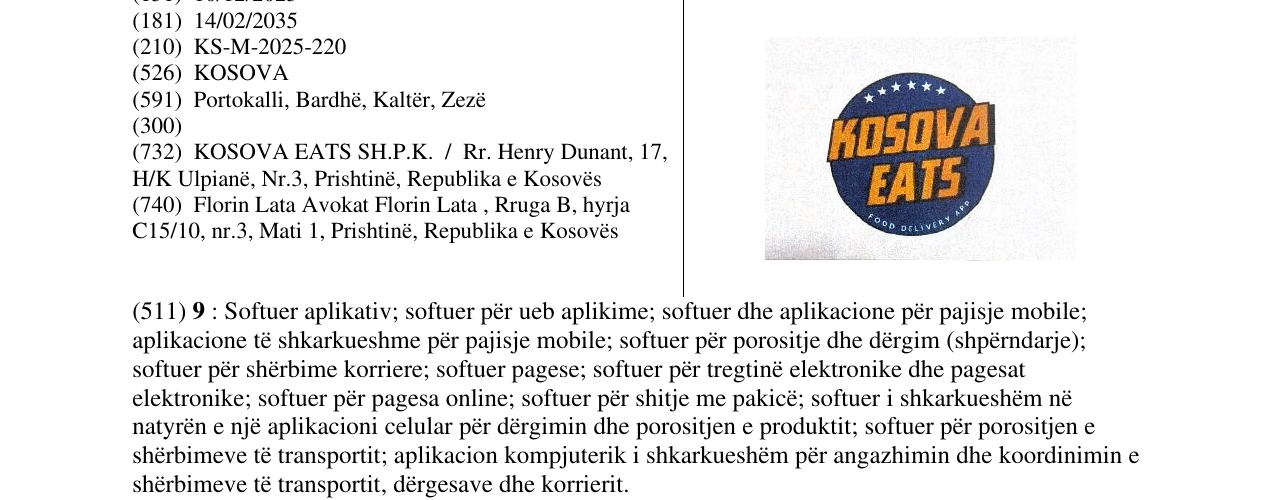 Zëri i markës KOSOVA EATS në buletin
