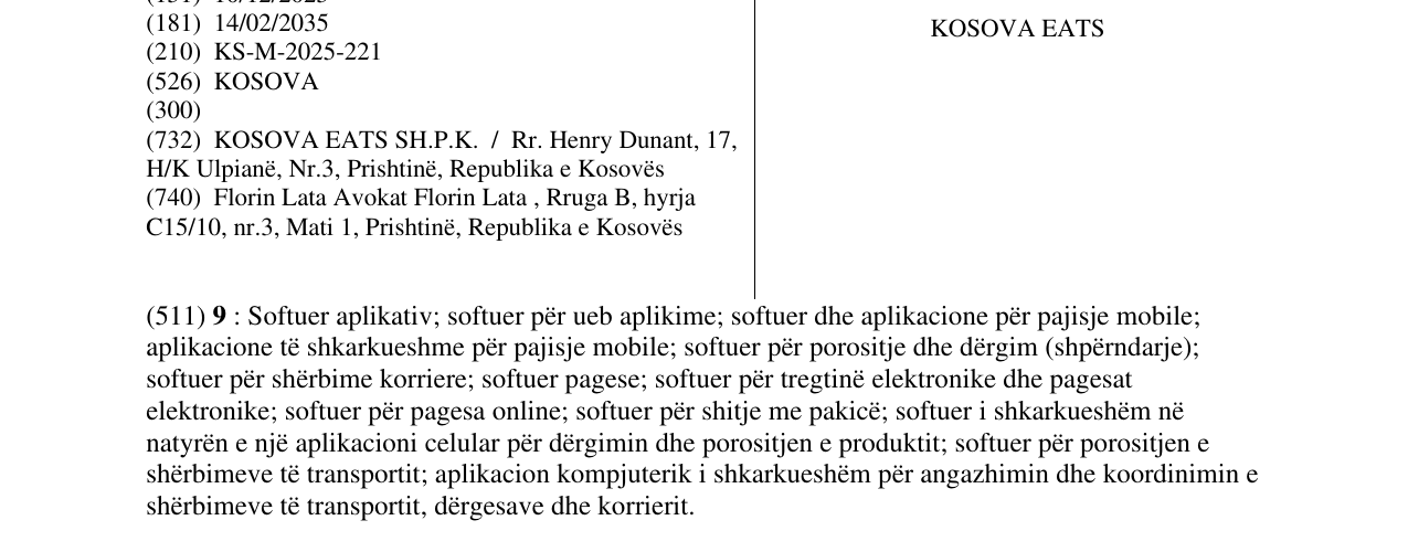 Zëri i markës KOSOVA EATS në buletin