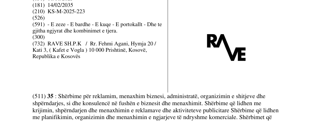Zëri i markës RAVE në buletin