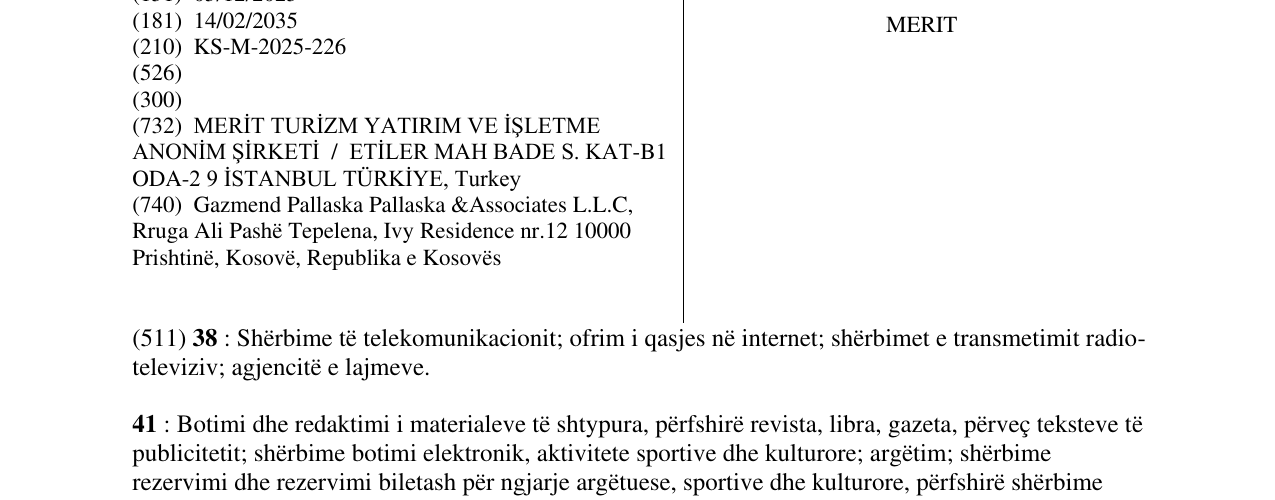 Zëri i markës MERIT në buletin
