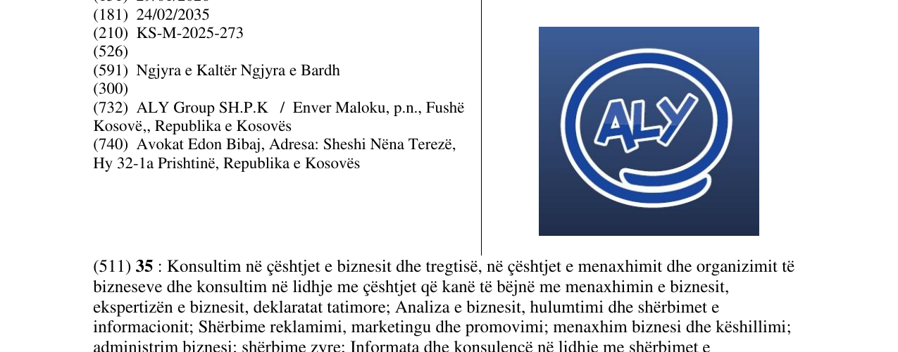 Zëri i markës ALY në buletin