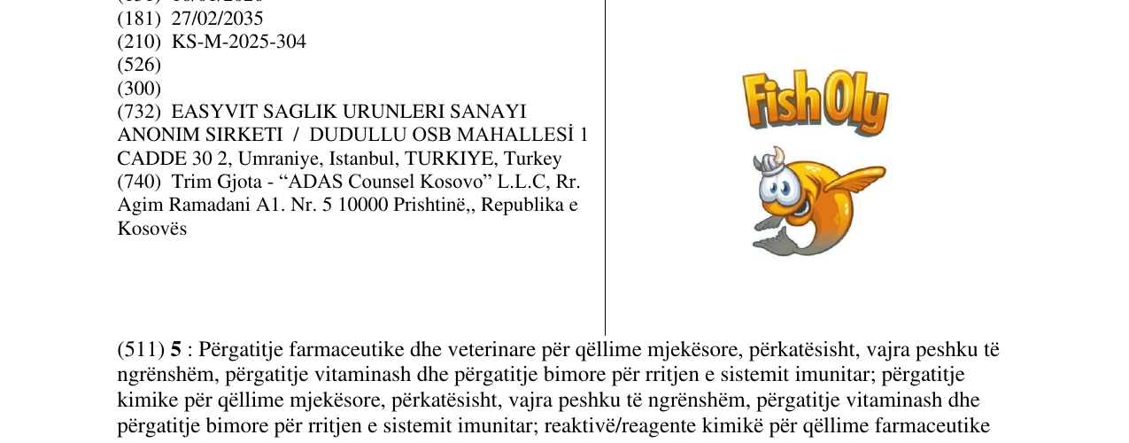 Zëri i markës Fish Oly në buletin