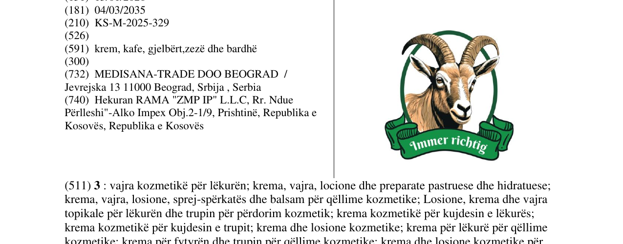 Zëri i markës Immer richting në buletin