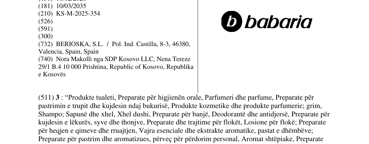 Zëri i markës babria në buletin