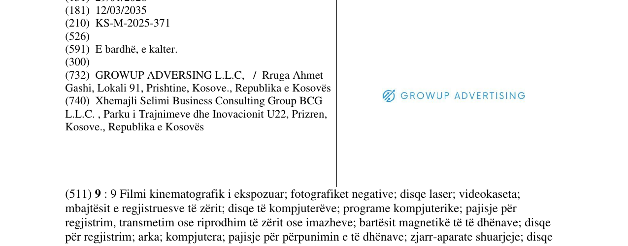 Zëri i markës GROWUP ADVERTISING në buletin
