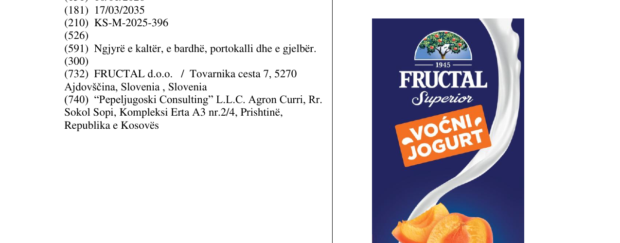 Zëri i markës FRUCTAL VOCNI JOGURT MARELICA në buletin