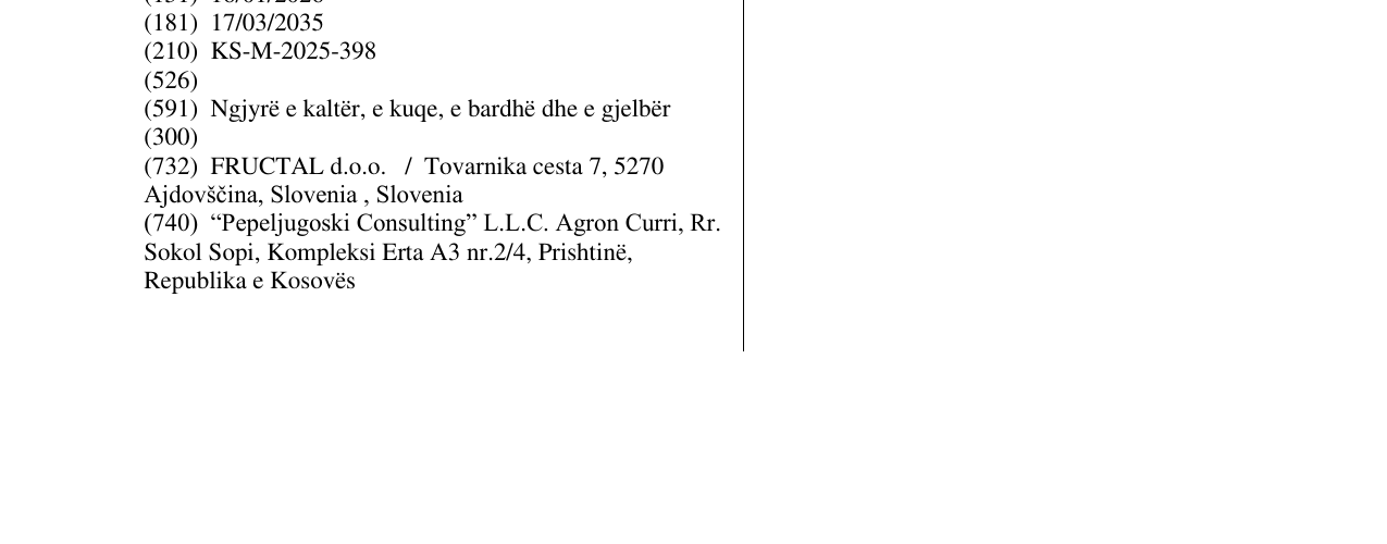 Zëri i markës FRUCTAL VOCNI JOGURT JAGODA në buletin