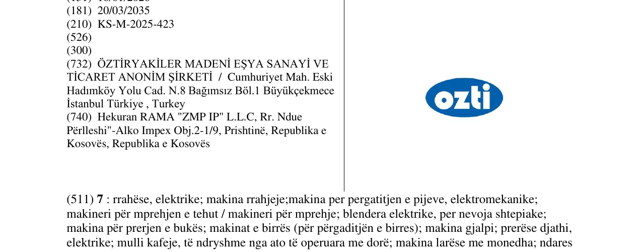 Zëri i markës ozti në buletin