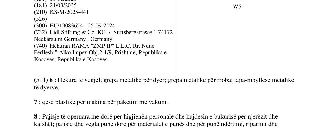 Zëri i markës W5 në buletin