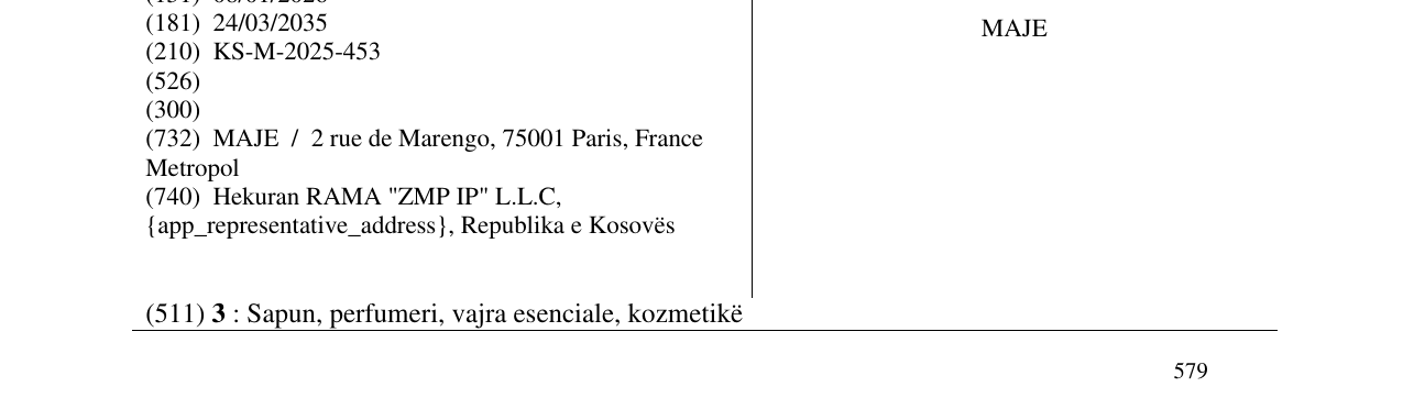 Zëri i markës MAJE në buletin
