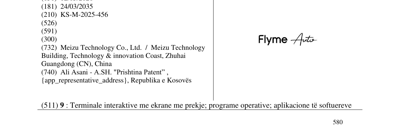 Zëri i markës flyme Auto në buletin