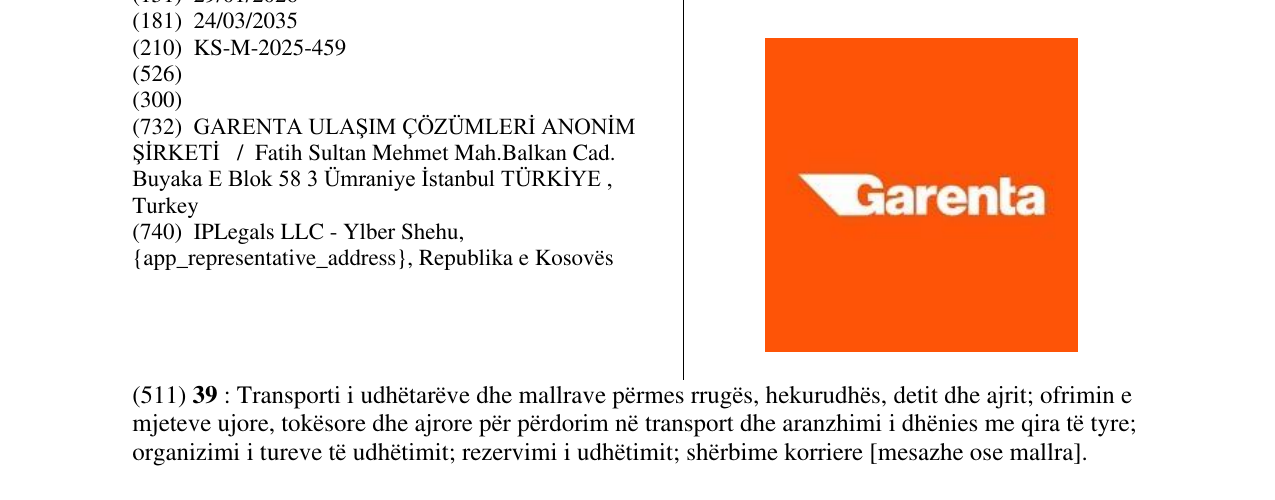 Zëri i markës Garenta në buletin