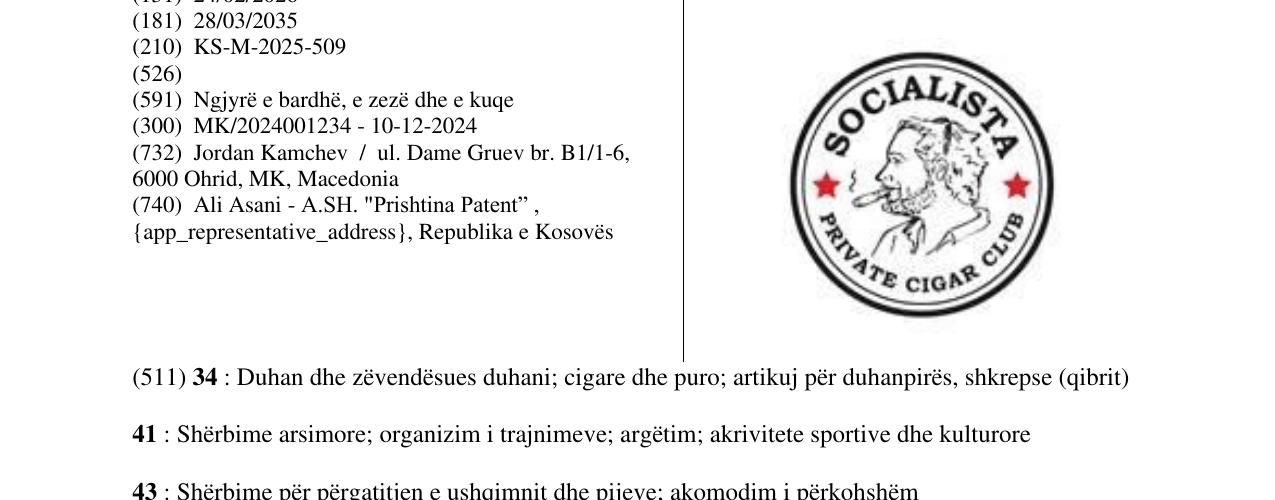Zëri i markës SOCIALISTA në buletin