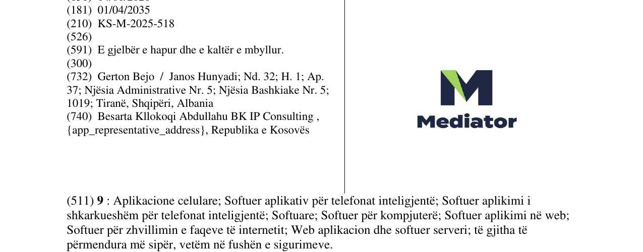Zëri i markës Mediator në buletin