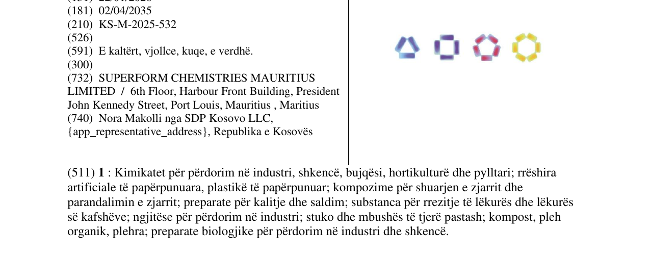 Zëri i markës SUPERFORM në buletin