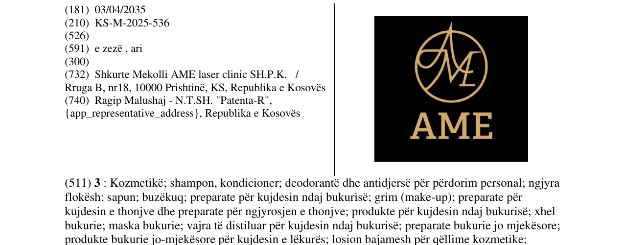 Zëri i markës AME në buletin