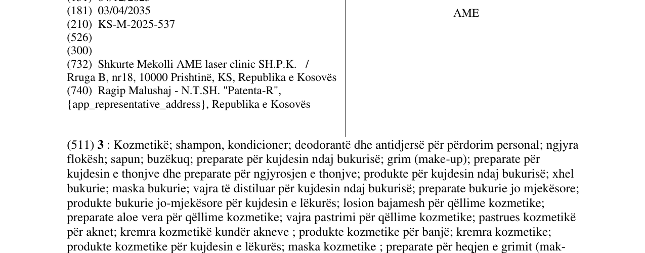 Zëri i markës AME në buletin