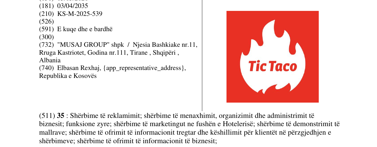 Zëri i markës TicTaco në buletin