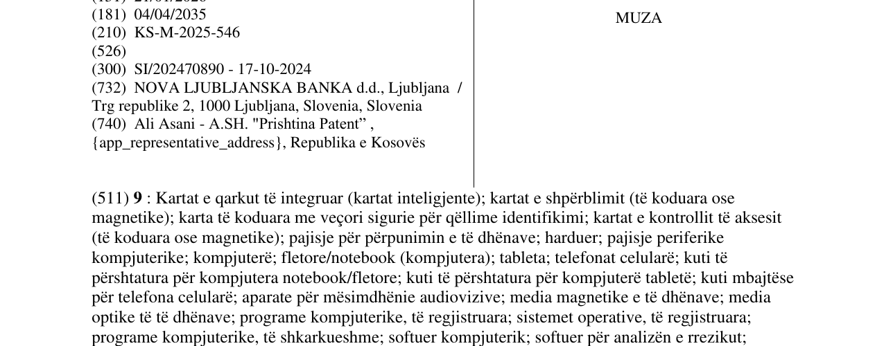 Zëri i markës MUZA në buletin