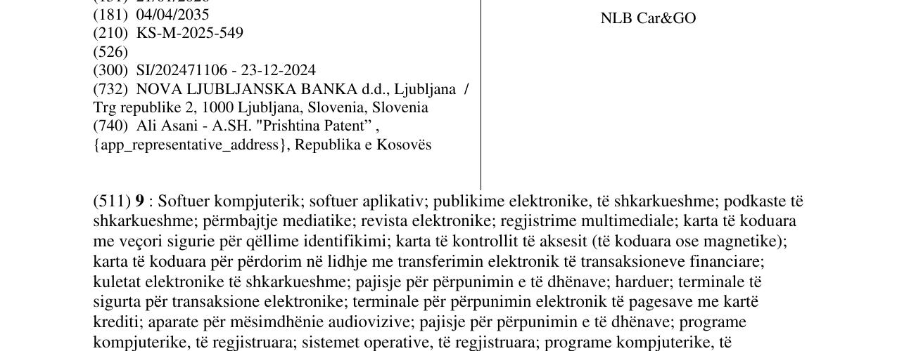 Zëri i markës NLB Car&GO në buletin