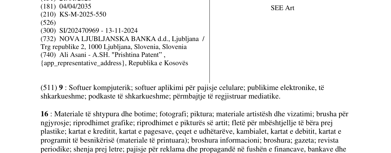 Zëri i markës SEE Art në buletin