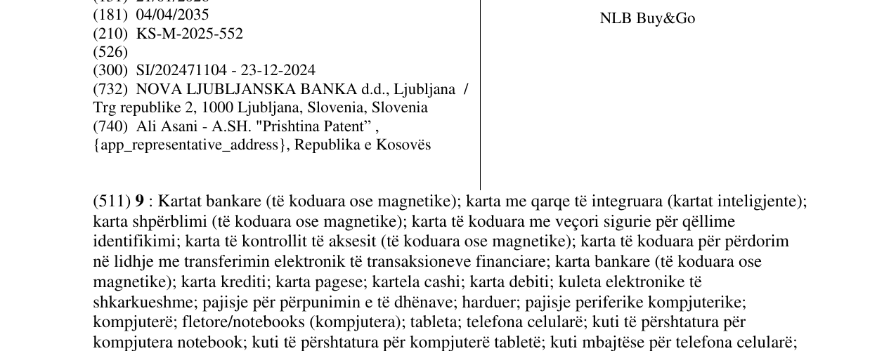 Zëri i markës NLB Buy&Go në buletin