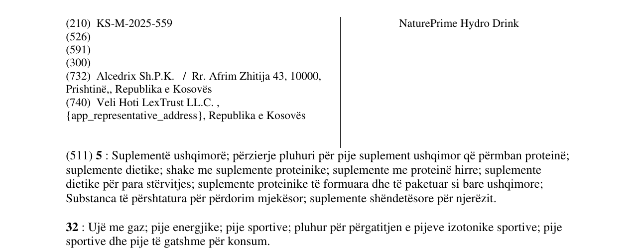 Zëri i markës NaturePrime Hydro Drink në buletin
