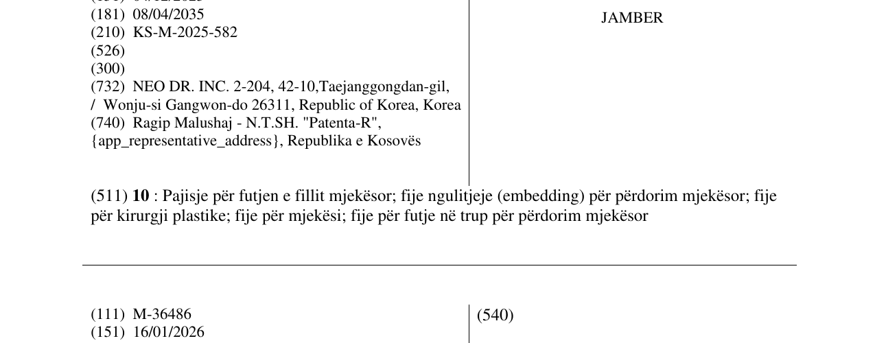 Zëri i markës JAMBER në buletin