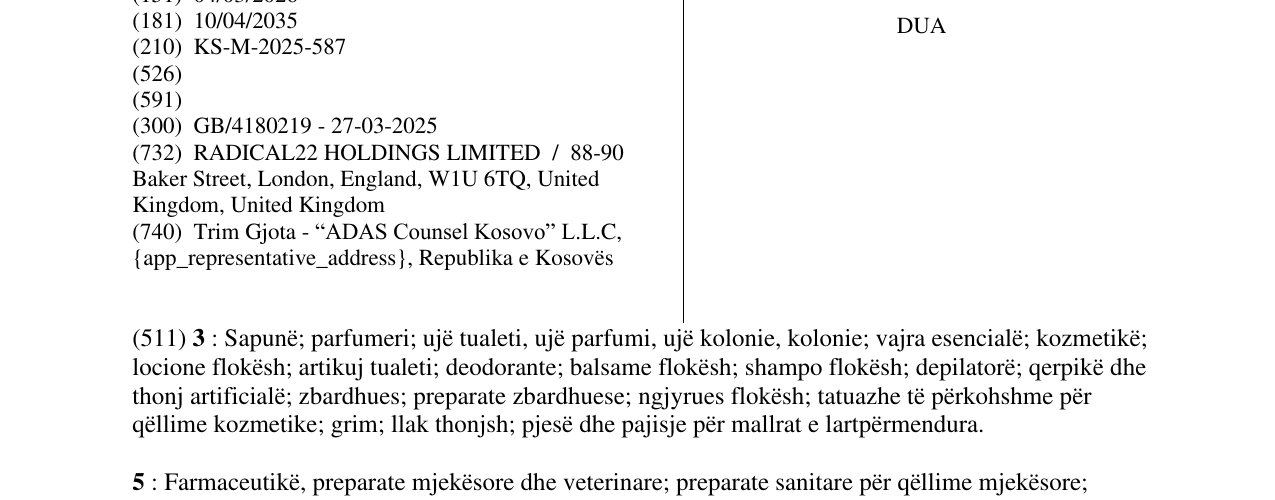 Zëri i markës DUA në buletin