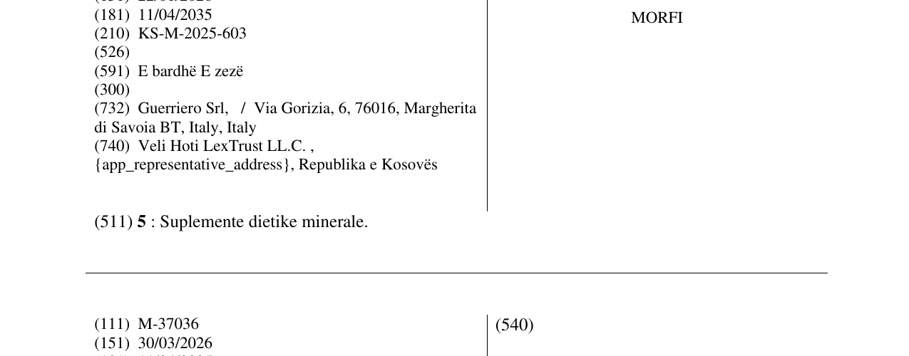 Zëri i markës MORFI në buletin