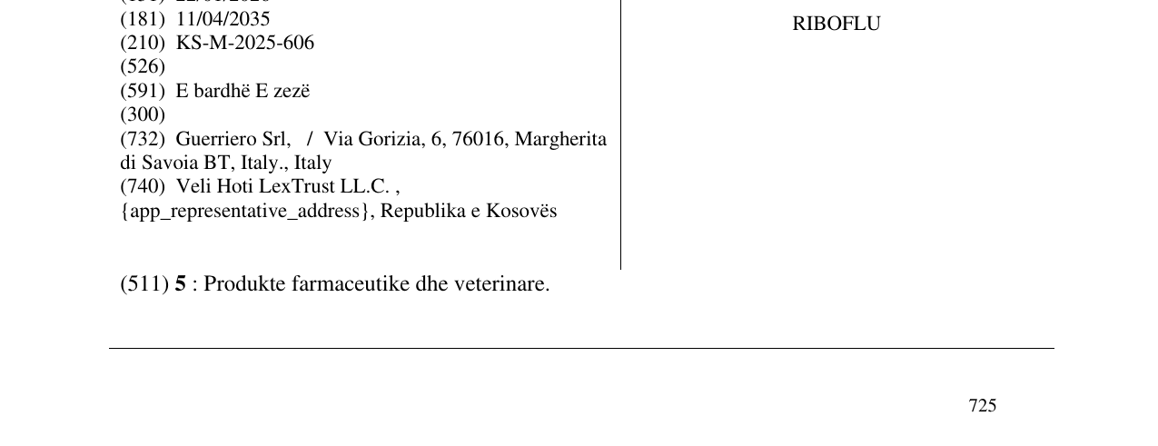 Zëri i markës RIBOFLU në buletin