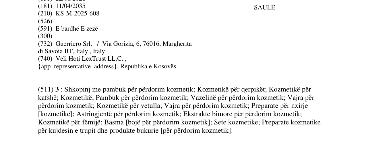 Zëri i markës SAULE në buletin