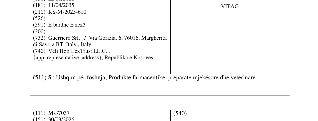 Zëri i markës VITAG në buletin